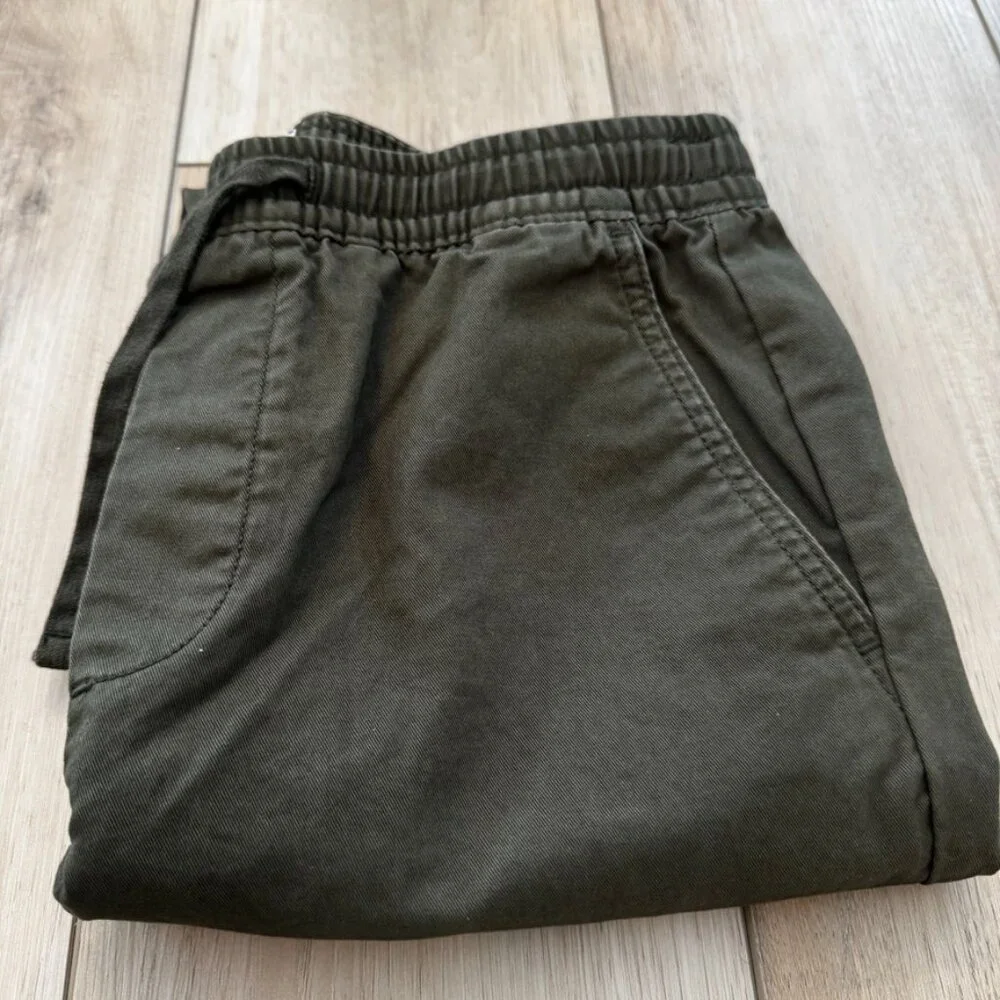 Gap Men's XS Easy Essential Pull On Drawstring Pants Olive Green Khaki Pockets